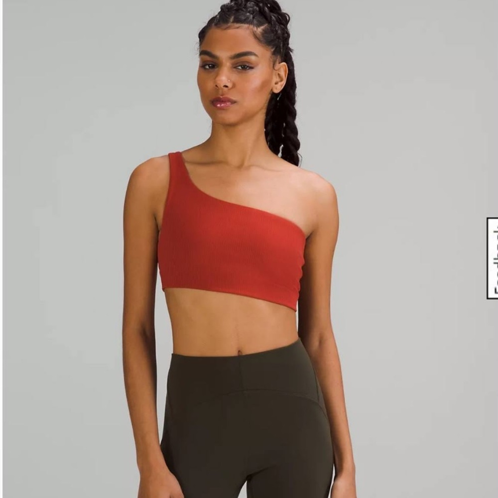 Ribbed Nulu Asymmetrical Yoga Bra Light Support, A/B Cup